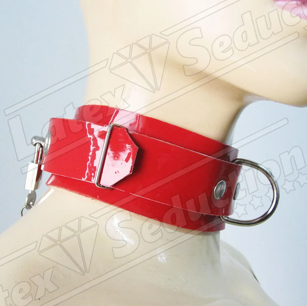 red-lockable-heavy-rubber-latex-collar