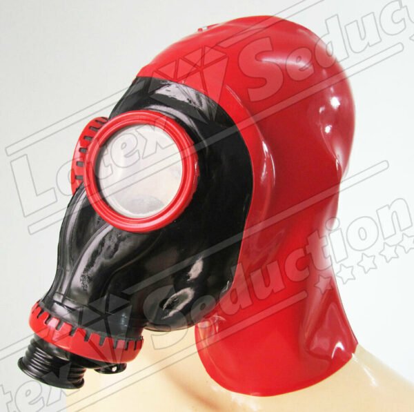 Latex Contrast Gasmask Hood